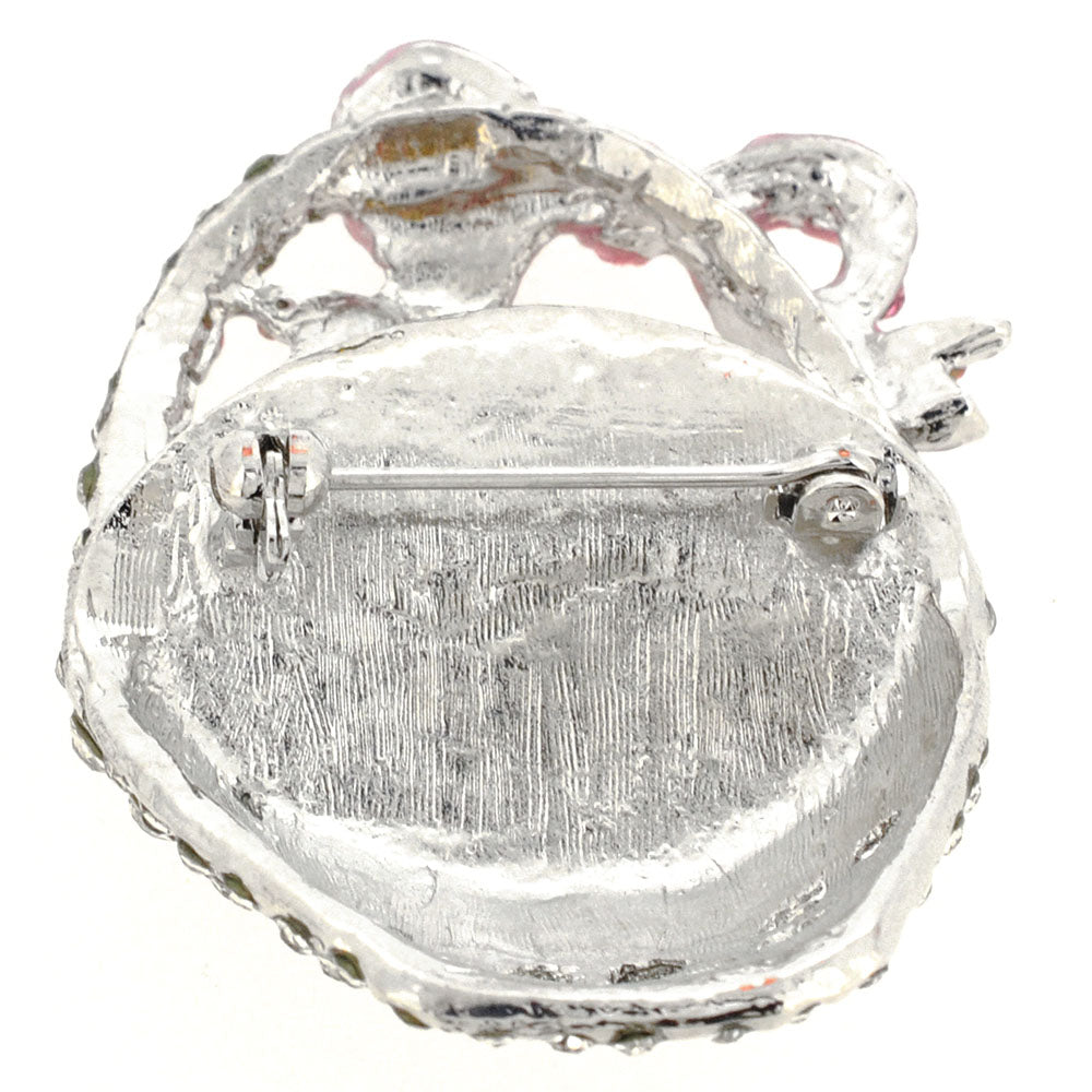 Multicolor Easter Basket Crystal Brooch Pin