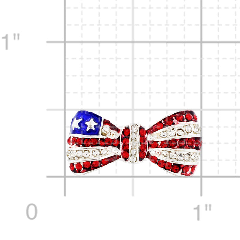 American Flag Bow Patriotic Brooch Pin