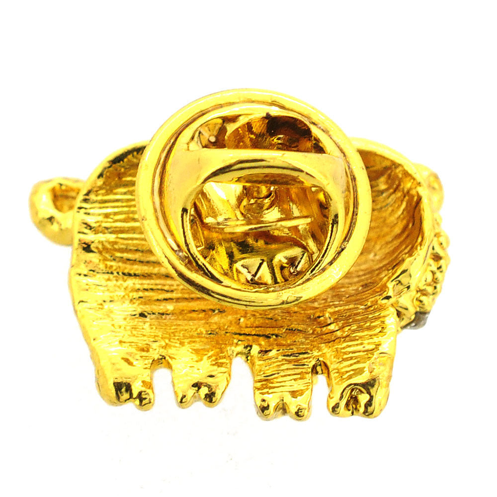 Golden Pig Crystal Tag Pin