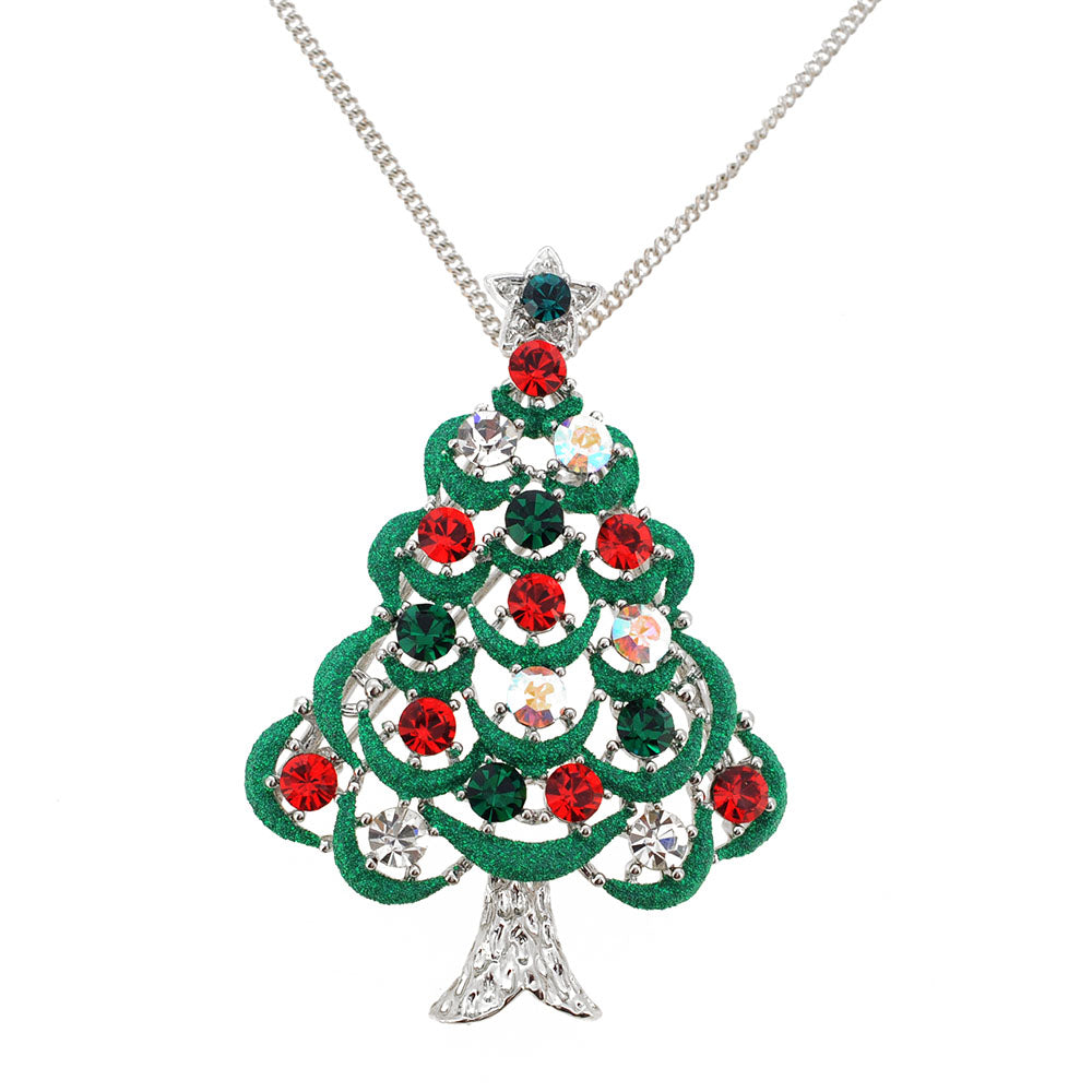 Multicolor Crystal Christmas Tree Swarovski Crystal Pin Brooche
