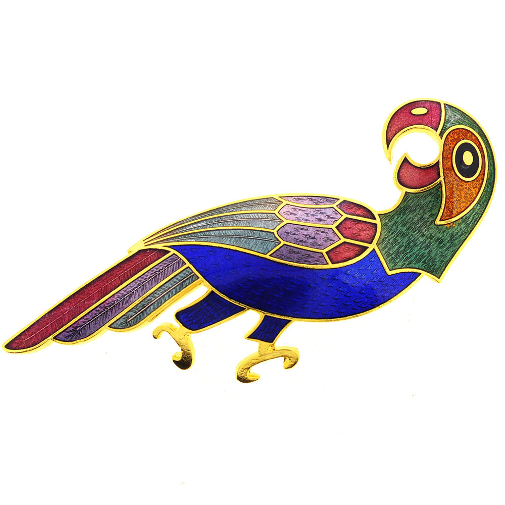 Multicolor Enamel Parrot  Bird Brooches Pins