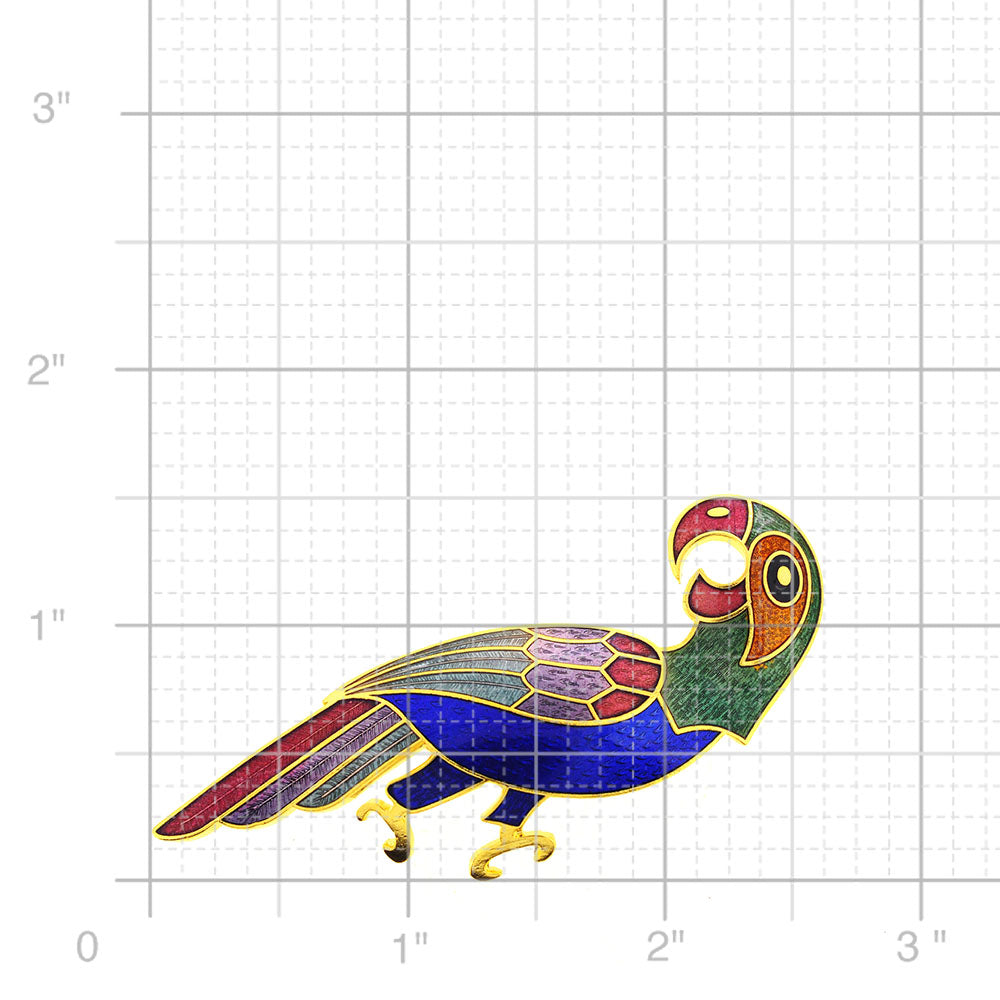 Multicolor Enamel Parrot  Bird Brooches Pins