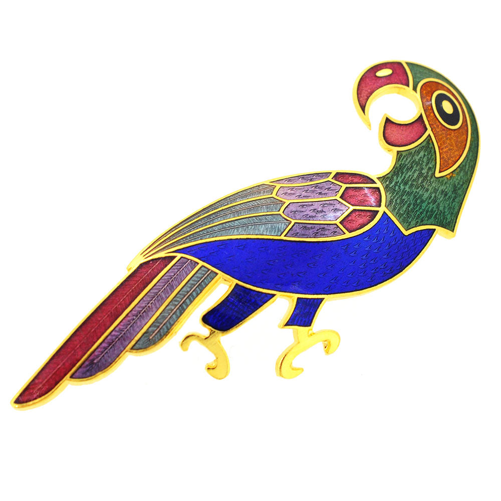 Multicolor Enamel Parrot  Bird Brooches Pins