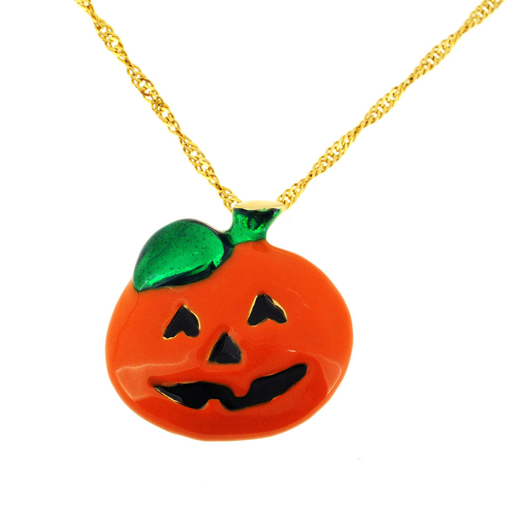 Enamel Pumpkin Halloween Pin Brooch And Pendant
