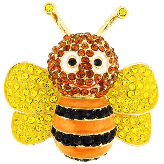 Black And Yellow Bee Pin Brooch