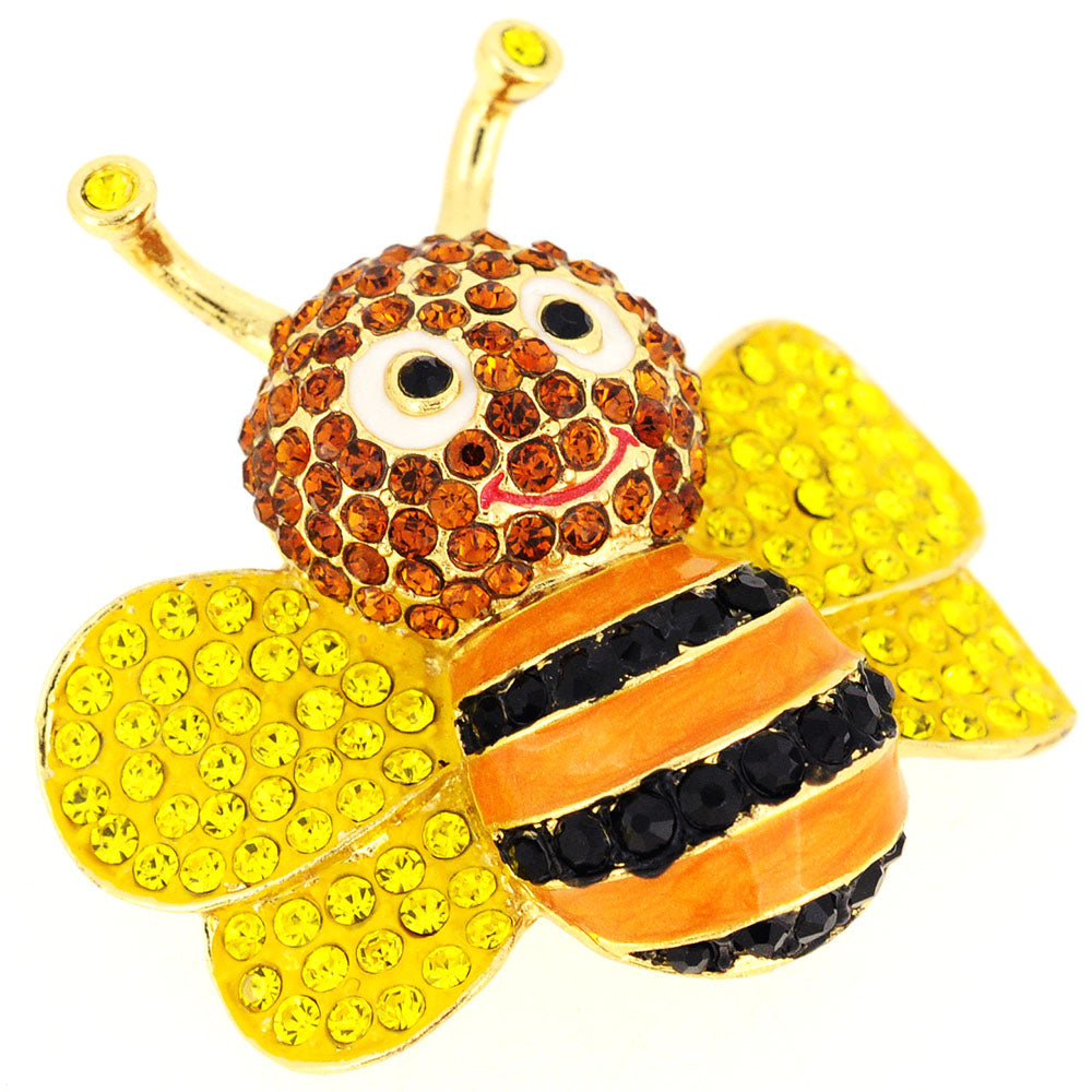 Black And Yellow Bee Pin Brooch