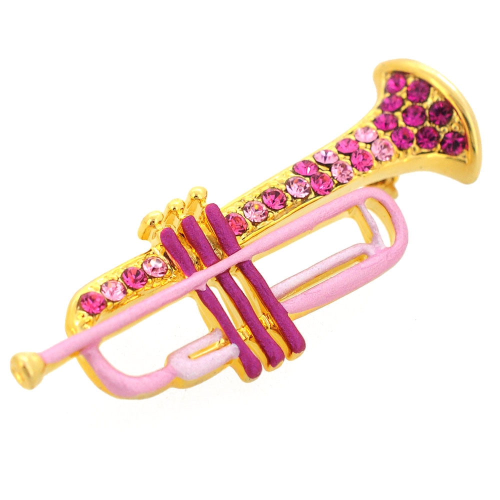 Pink Trompet Swarovski Crystal Pin Brooch