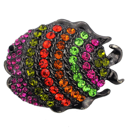 Multicolor Angle Fish Pin Brooch