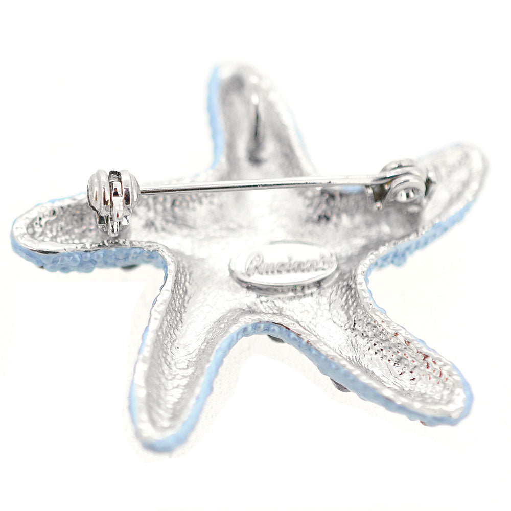 Multicolor Crystal Blue Starfish Pin Brooch