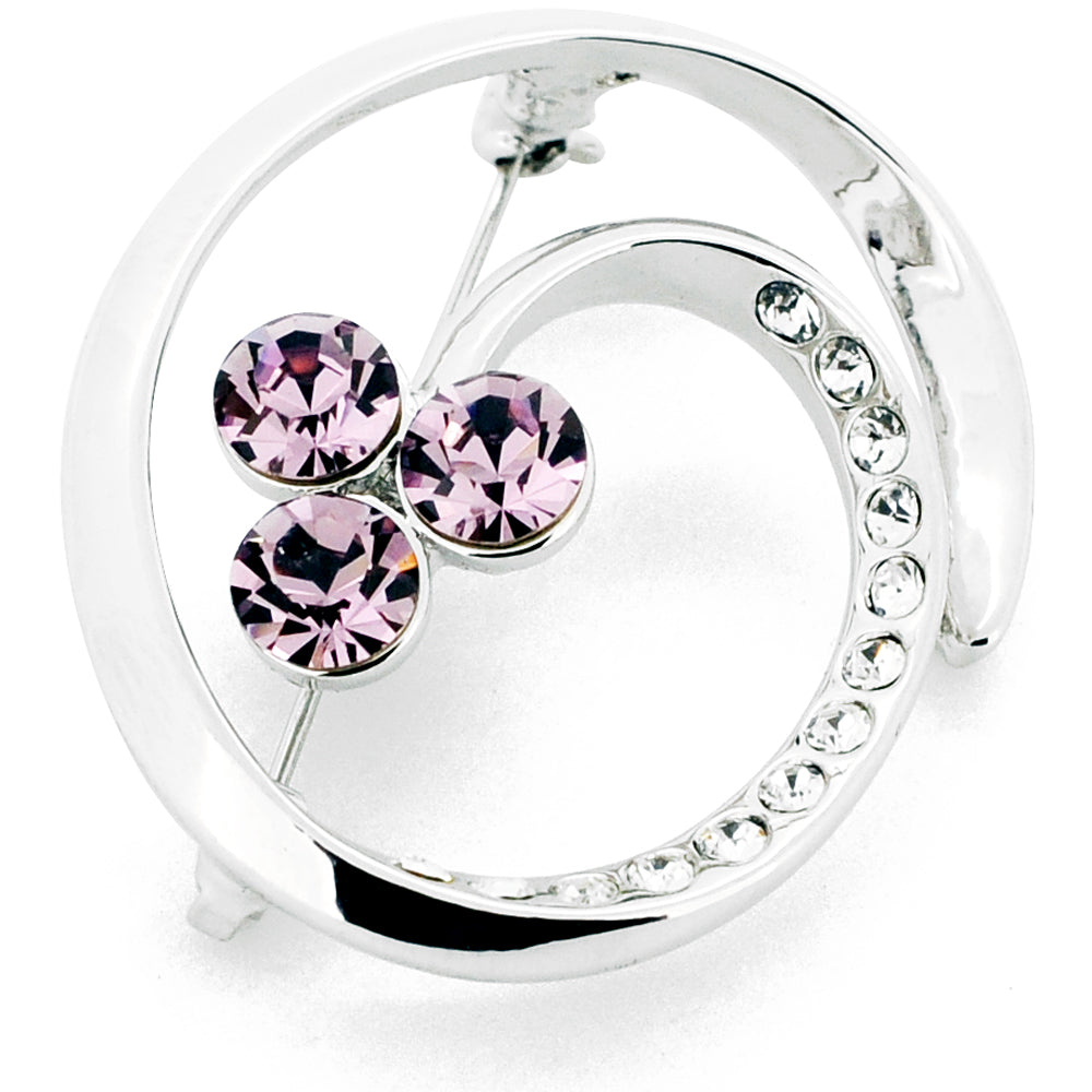 Purple Swirl Swarovski Crystal Pin Brooch