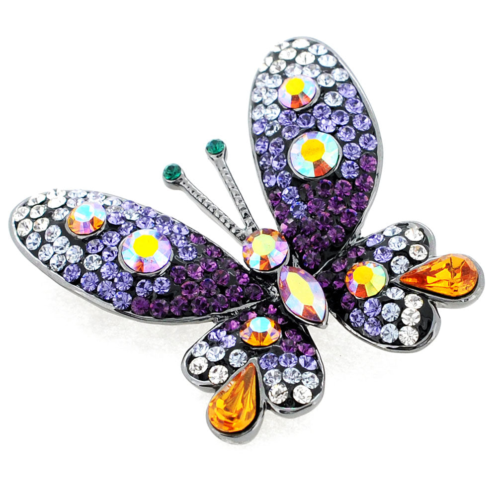 Purple Butterfly Crystal Pin Brooches