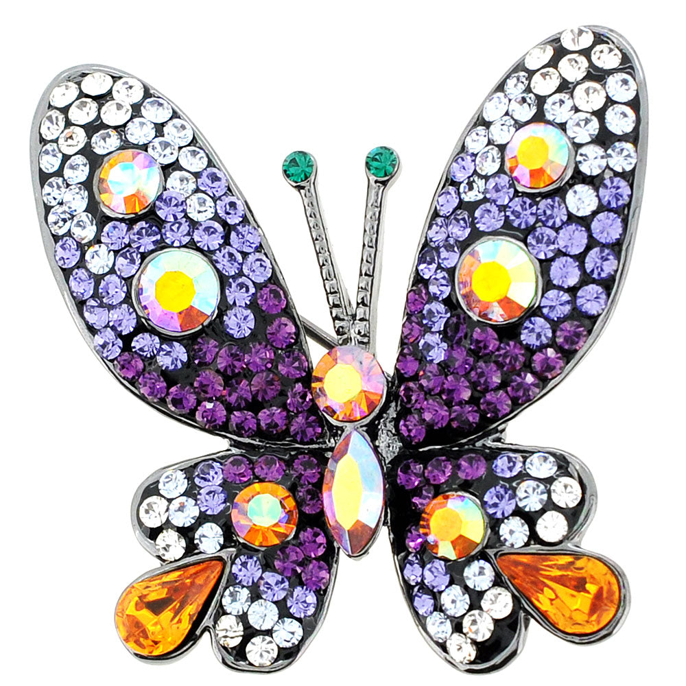 Purple Butterfly Crystal Pin Brooches