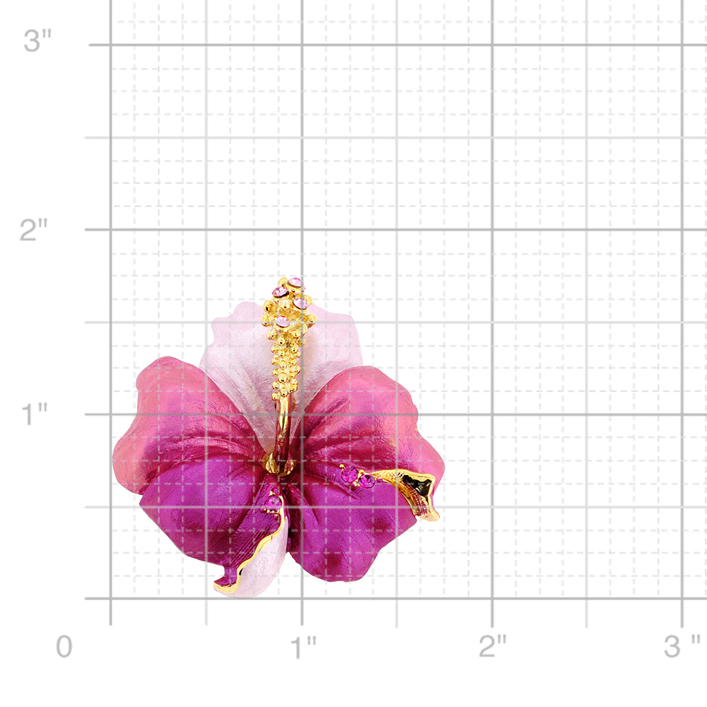 Small Multicolor Hawaiian Hibiscus Pin Swarovski Crystal Flower Pin Brooch and Pendant