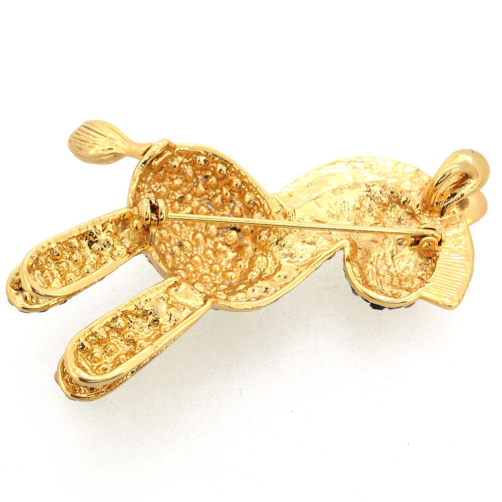 Golden Zebra Swarovski Crystal Pin Brooch