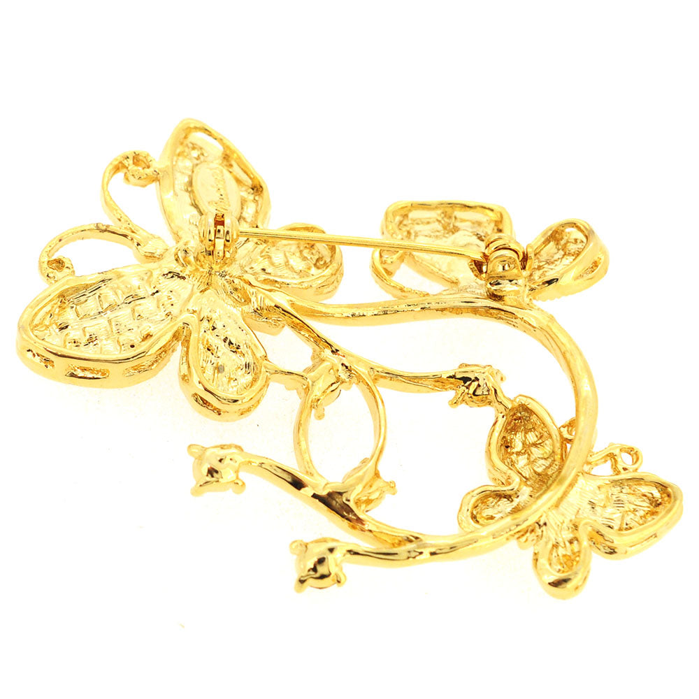 Multicolor Butterfly Family Swarovski Crystal Pin Brooch