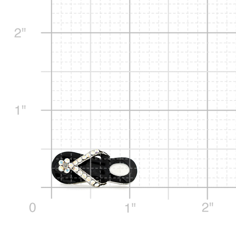 Black Flower Flip-Flop Lapel Pin And Pendant
