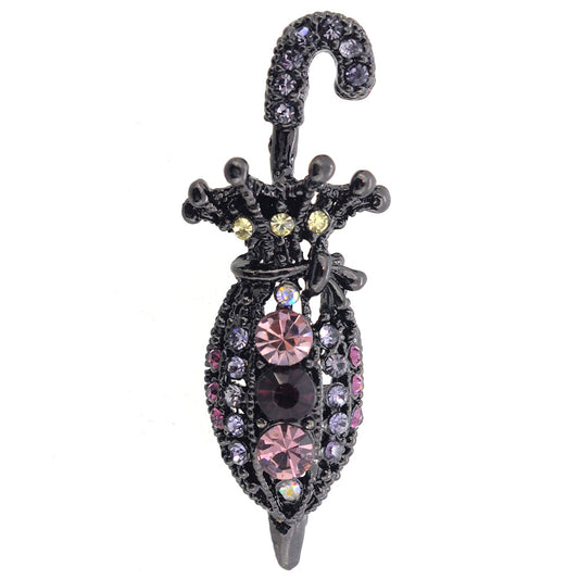 Amethyst Purple Flower Umbrella Pin