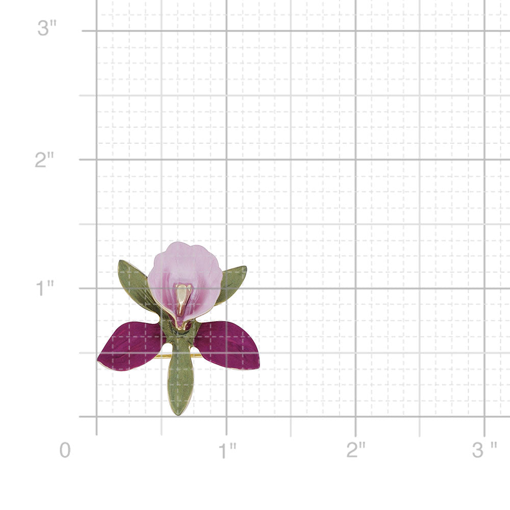 Small Fuchsia And Pink Orchid Flower Brooch Pin
