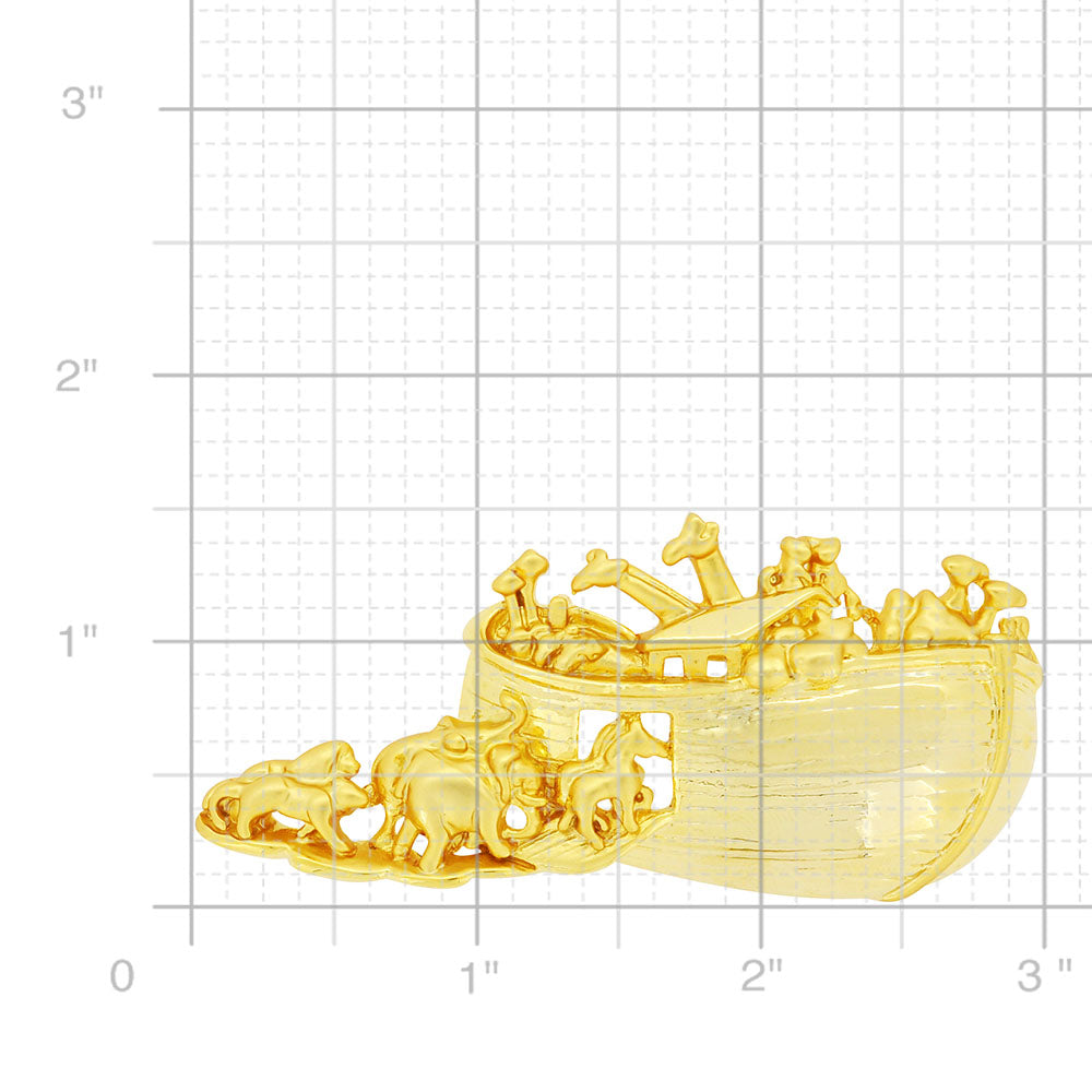 Golden Noahs Ark Brooch Pin