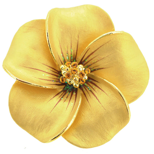 Topaz Hawaiian Plumeria Swarovski Crystal Pin Flower Brooch Pin And Pendant