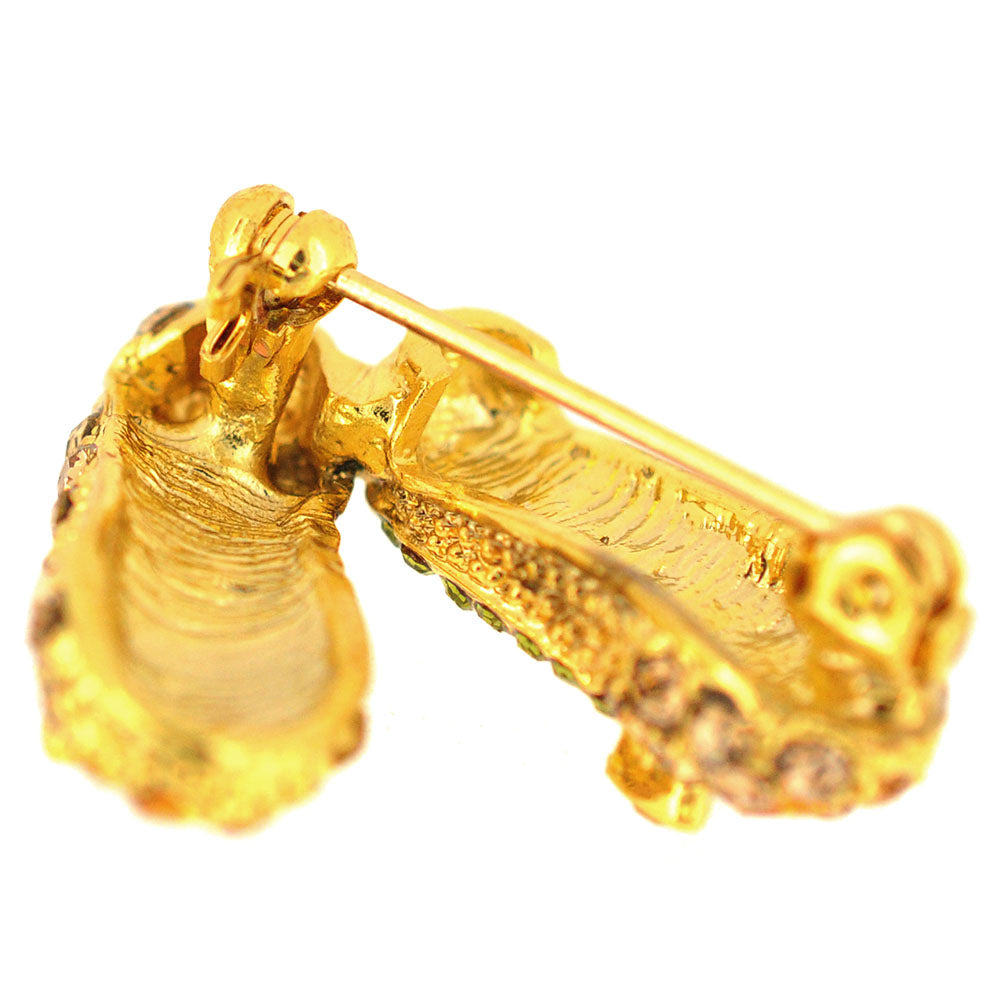 Multicolor Flat Crystal Shoes Brooch Pin