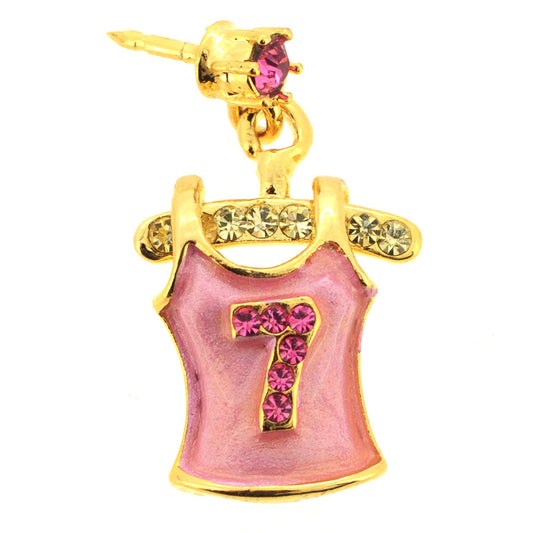 Pink Tank Top Swarovski Crystal Tag Pin