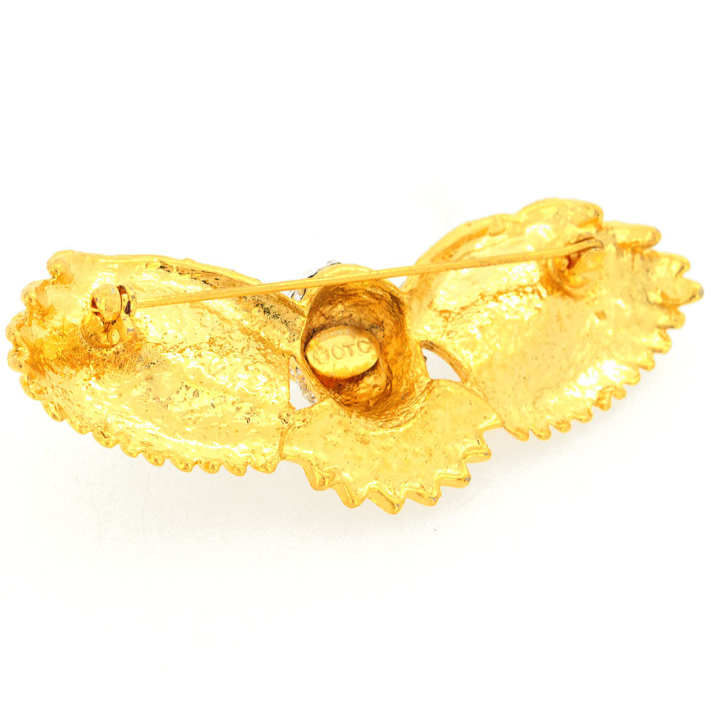 Golden Owl Brooch Pin