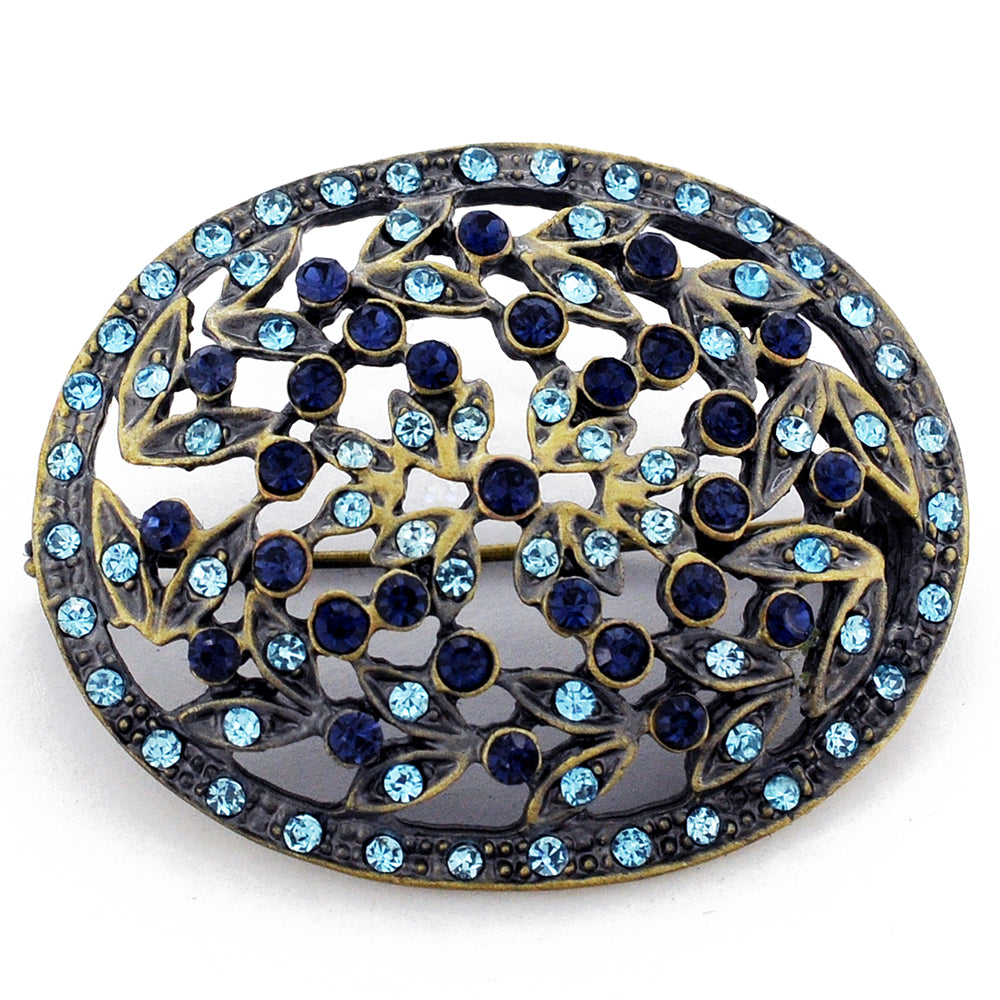Vintage Style Blue Flower Brooch Pin