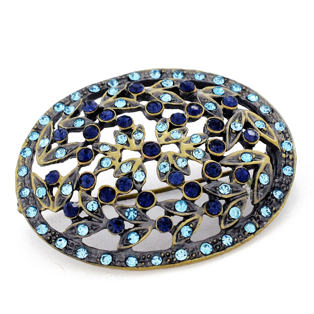 Vintage Style Blue Flower Brooch Pin