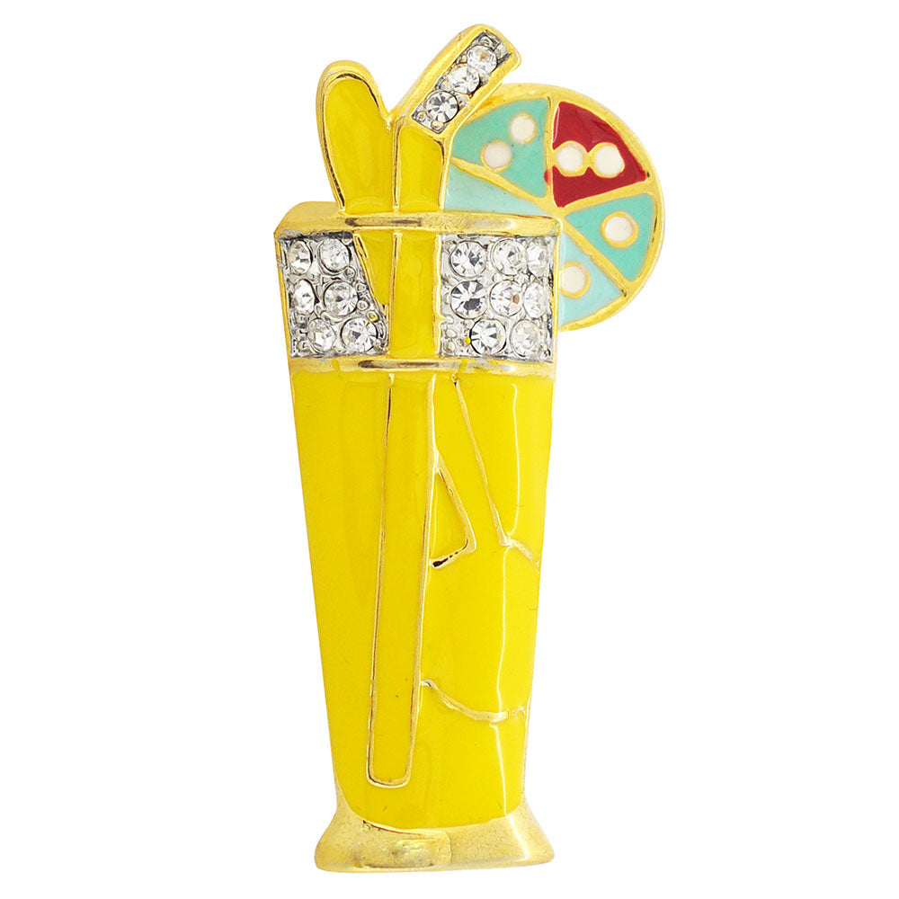 Yellow Cocktail Brooch Pin