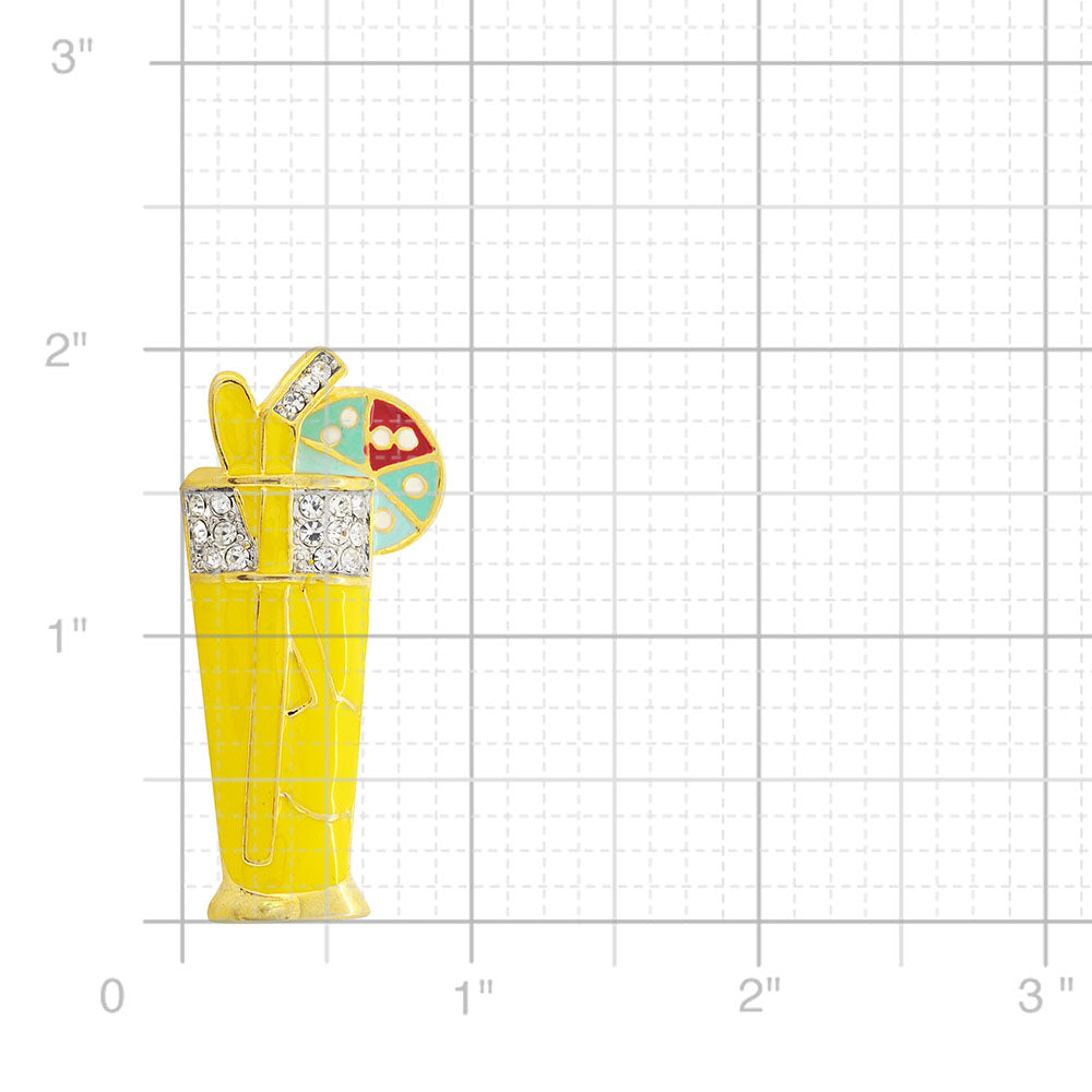 Yellow Cocktail Brooch Pin