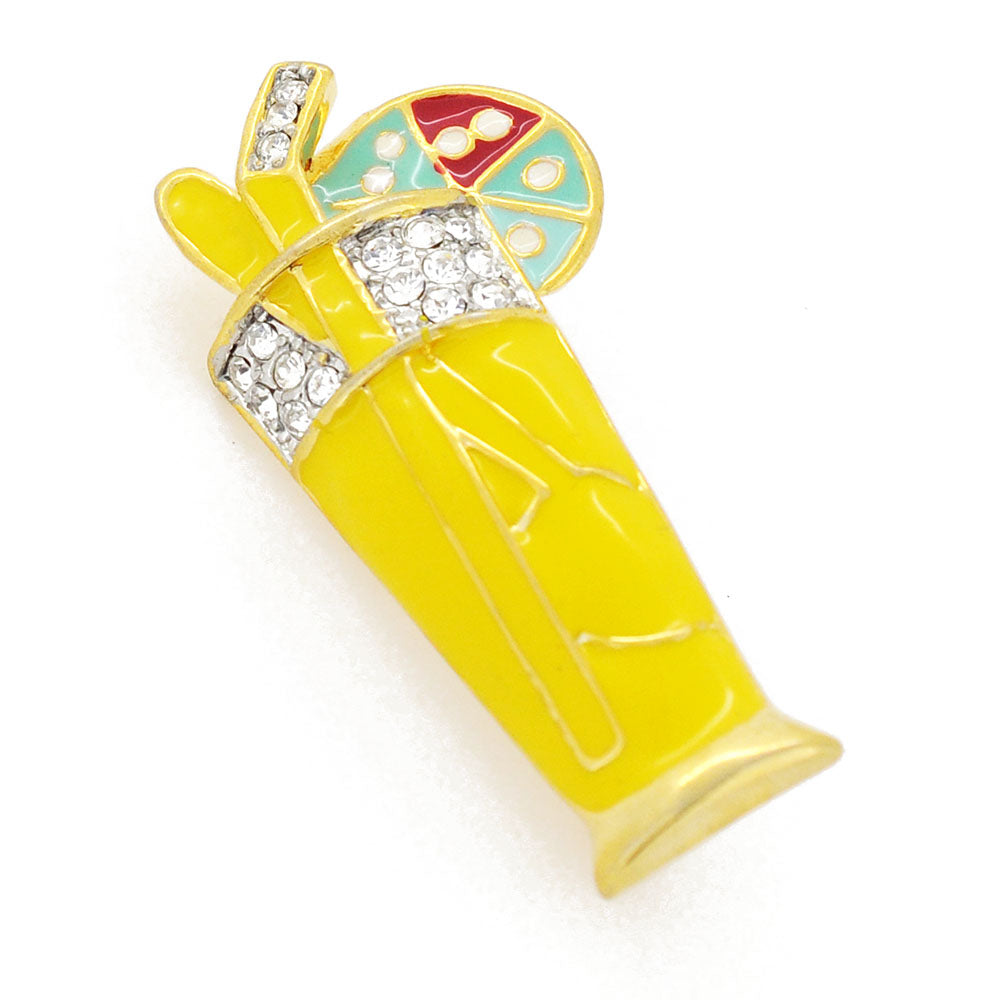 Yellow Cocktail Brooch Pin