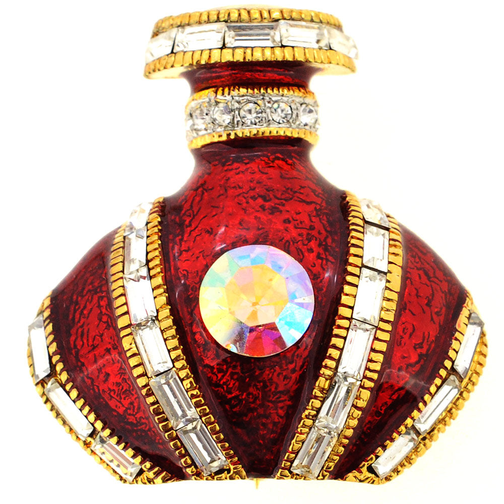 Red Fragrance Bottle Brooch Pin