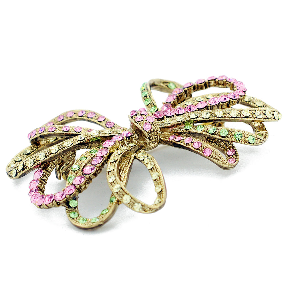Multicolor Bowknot Swarovski Crystal Pin Brooch