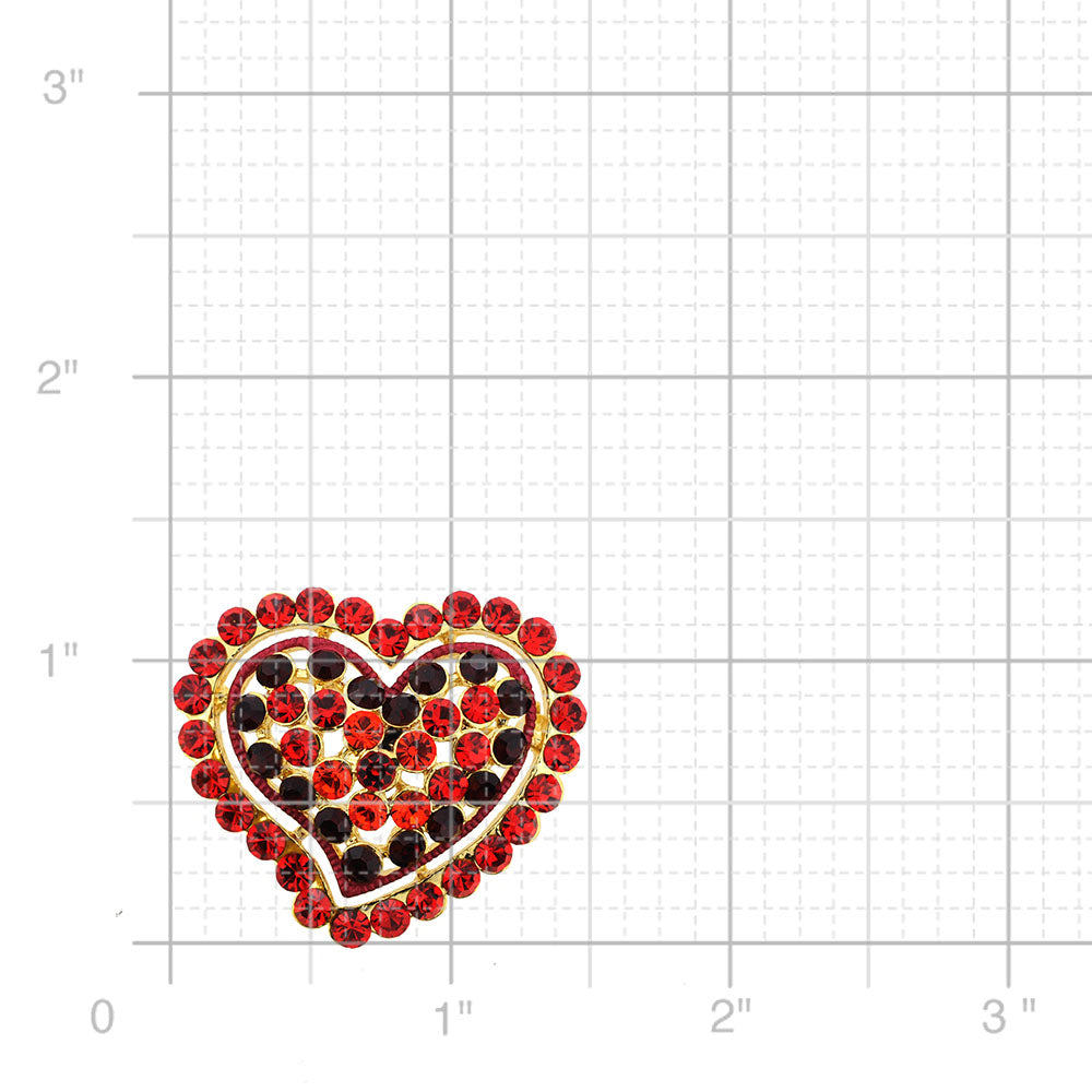 Hyacinth Red Heart Swarovski Crystal Pin Brooch