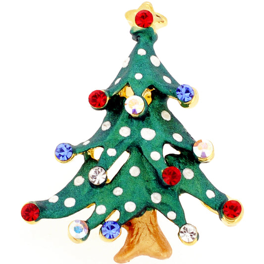 Multicolor Chistmas tree Crystal Lapel Pin