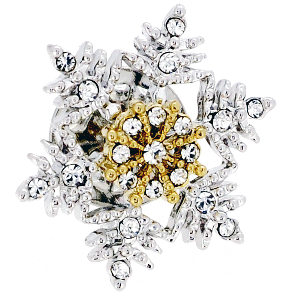 Crystal Christmas Snowflake lapel Pin