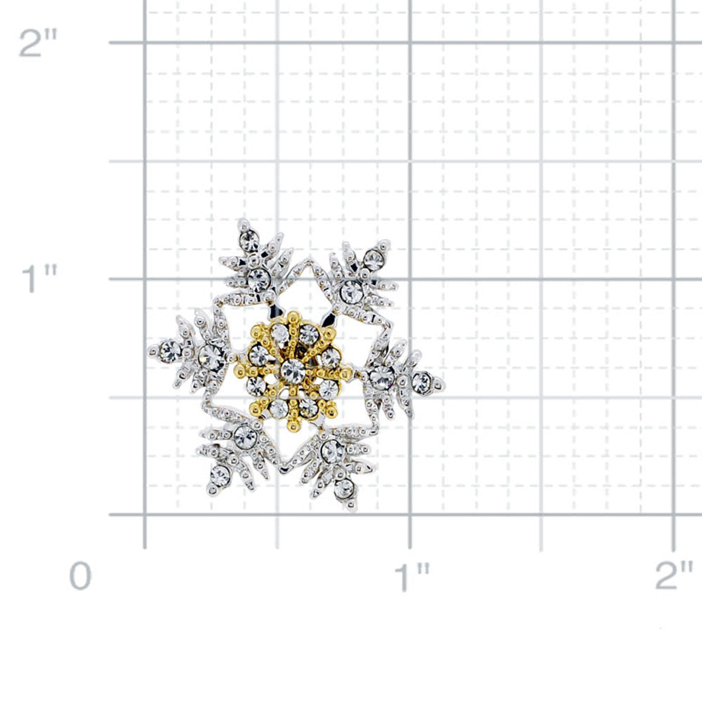 Crystal Christmas Snowflake lapel Pin