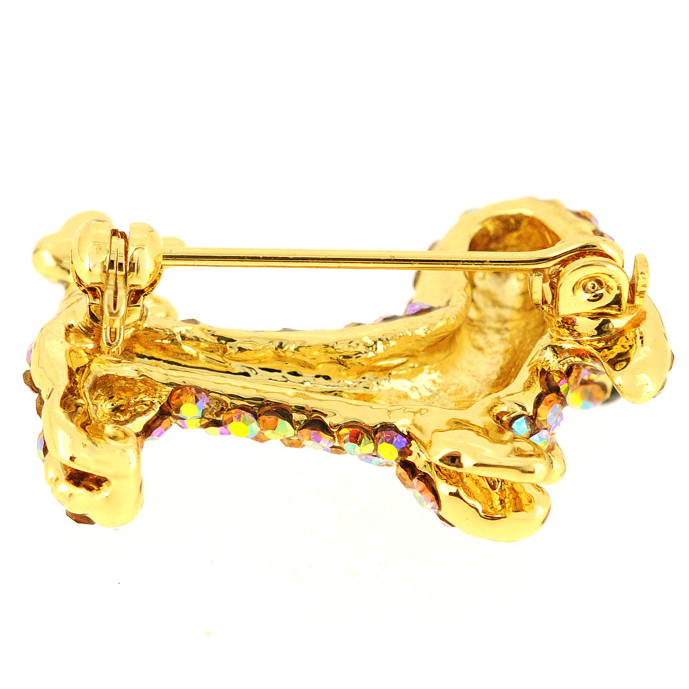 Dachshund Dog Pin Crystal Animal Pin Brooch