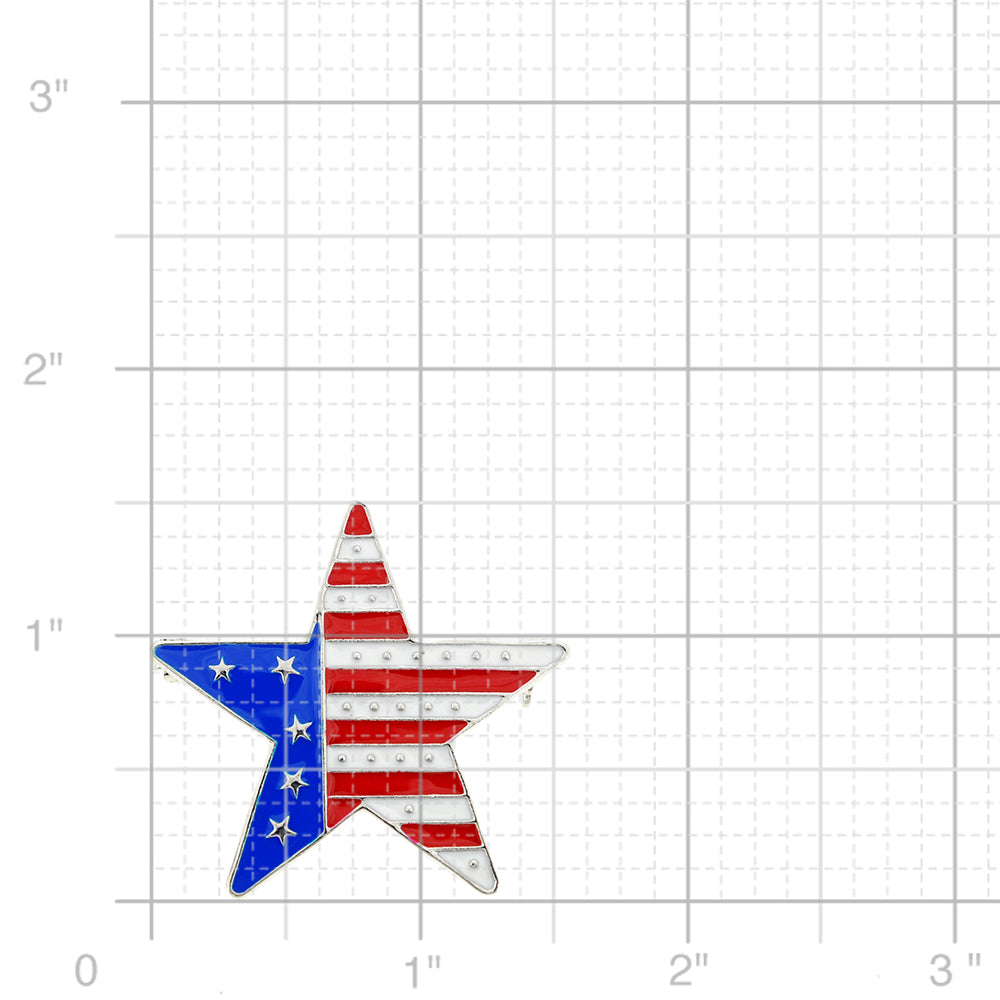 American Flag Star Patriotic Pin Brooch & Pendant