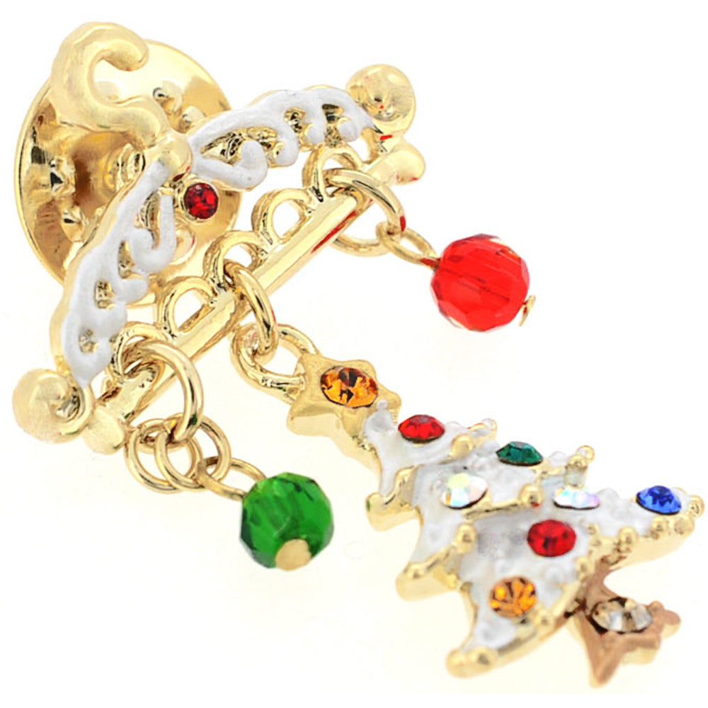 Christmas Tree With Hanger Swarovski Crystal Lapel Pin