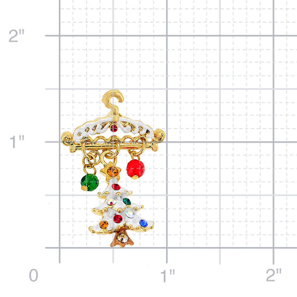 Christmas Tree With Hanger Swarovski Crystal Lapel Pin
