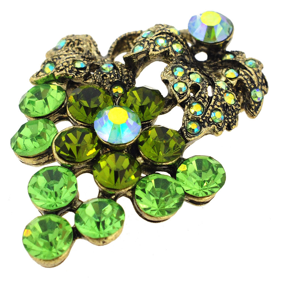 Erinite Green Grape Crystal Pin Brooch