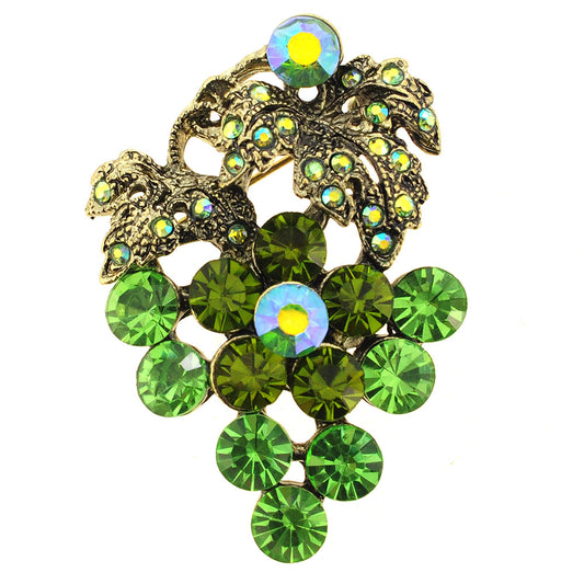 Erinite Green Grape Crystal Pin Brooch