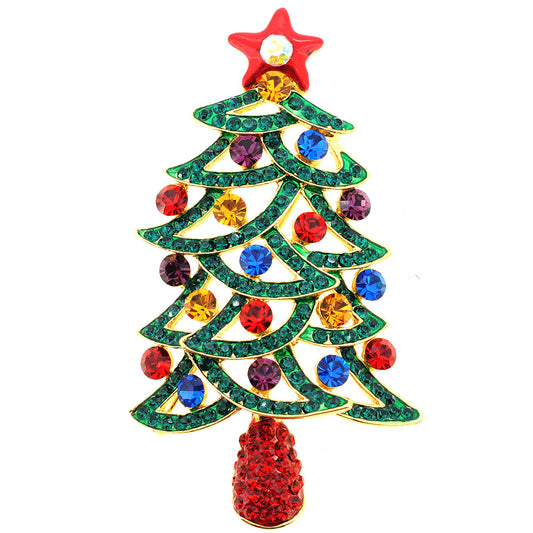 Multicolor Christmas Tree Pin Brooch And Pendant