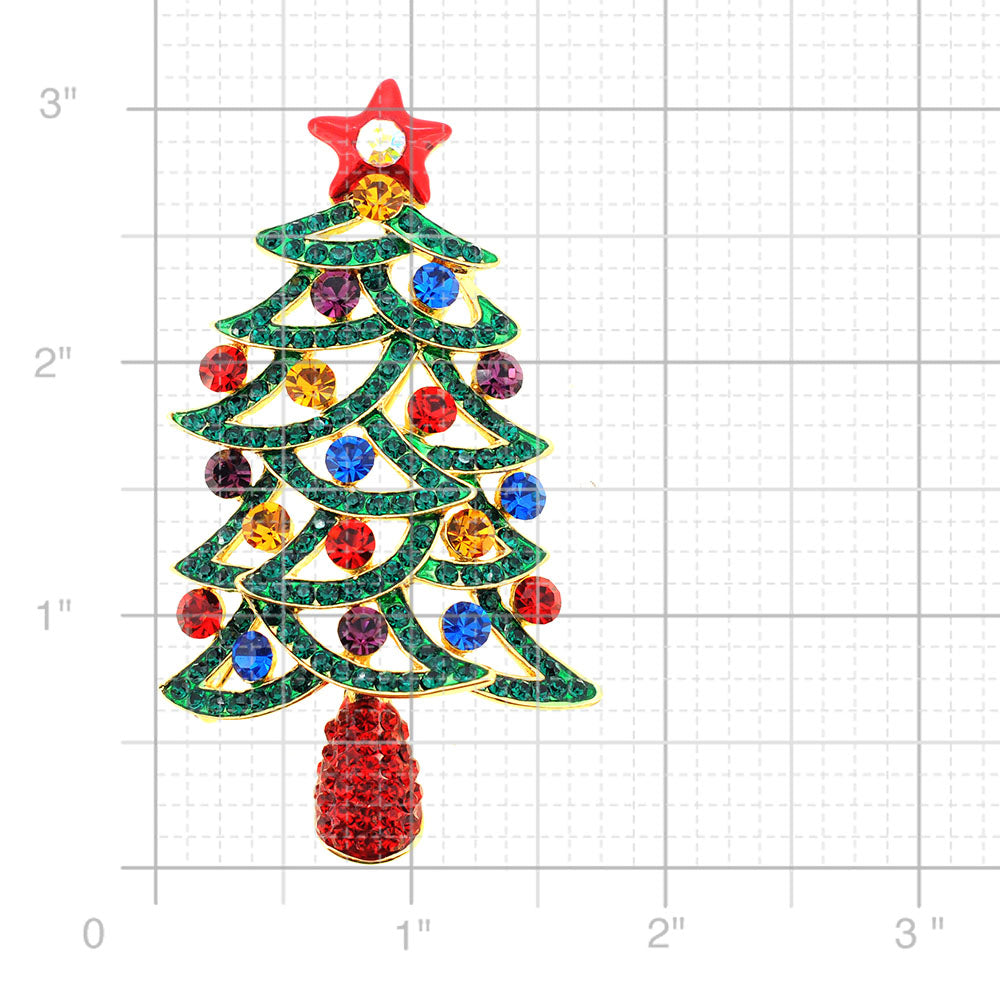 Multicolor Christmas Tree Pin Brooch And Pendant