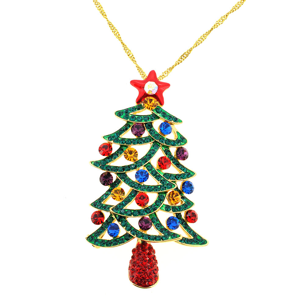 Multicolor Christmas Tree Pin Brooch And Pendant