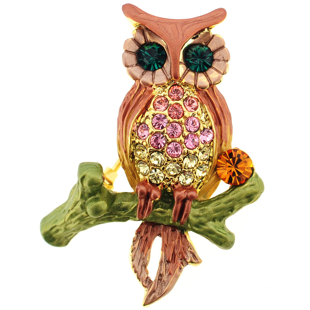 Brown Owl Pin Brooch