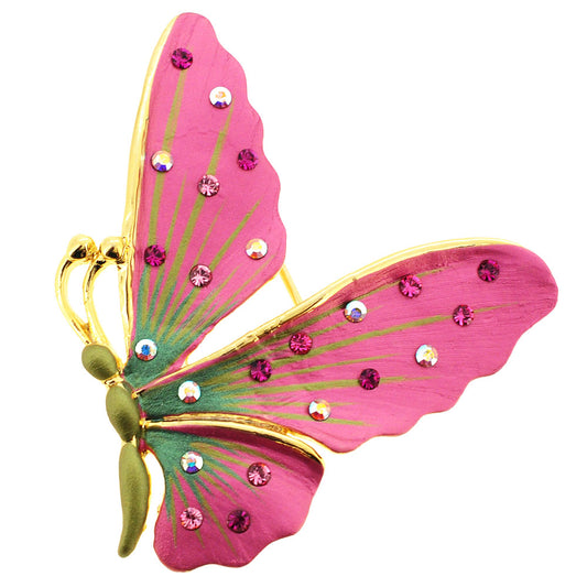 Pink Butterfly Pin Brooch And Pendant