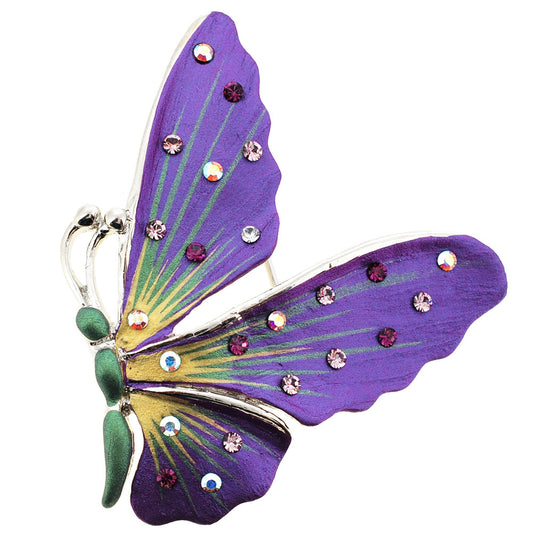Purple Butterfly Pin Brooch And Pendant